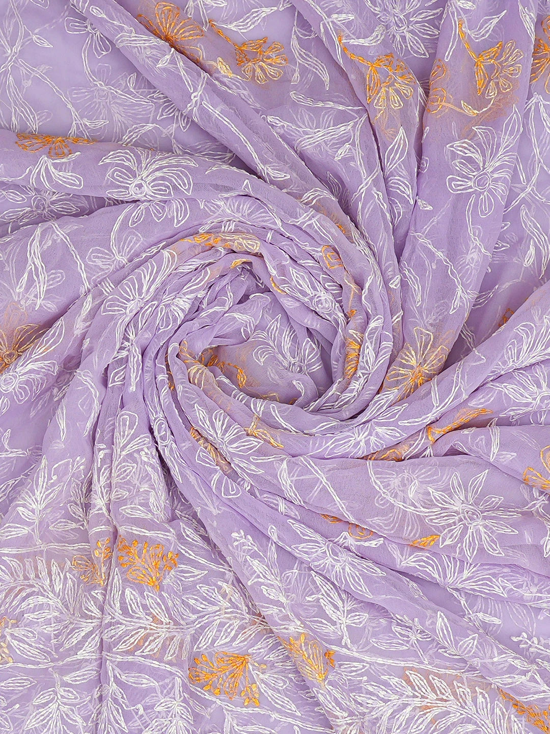 Ada Hand Embroidered Mauve Georgette Lucknowi Chikankari Dupatta 01A410214