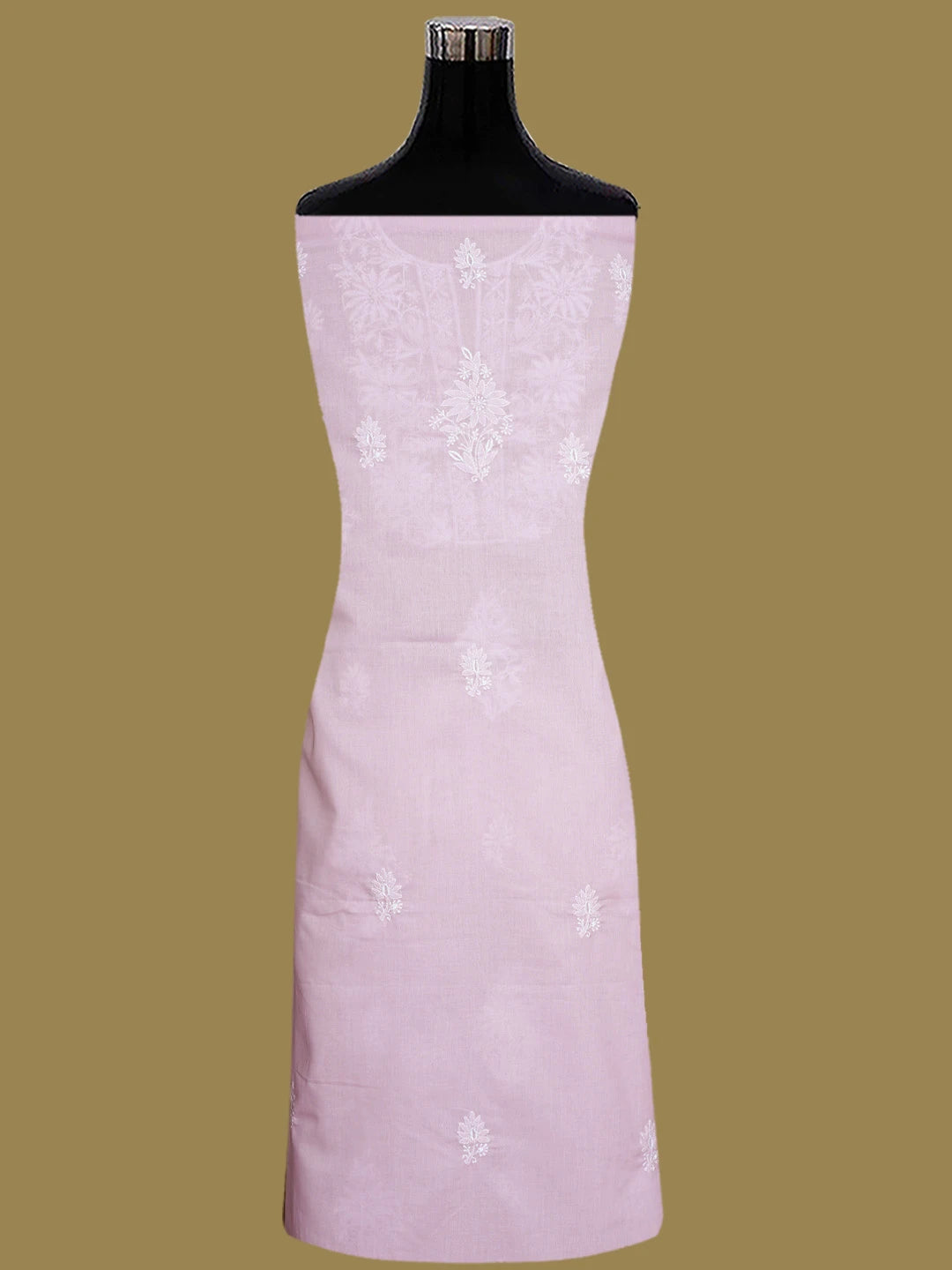 Ada Hand Embroidered Pink Cotton Lucknowi Chikankari Unstitched Suit Piece 01A773527