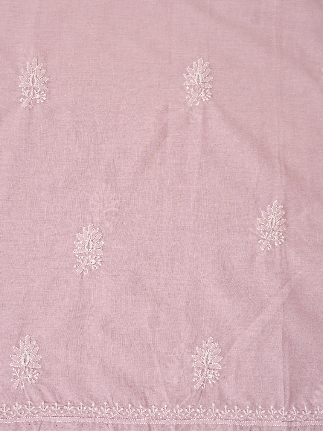 Ada Hand Embroidered Pink Cotton Lucknowi Chikankari Unstitched Suit Piece 01A773527