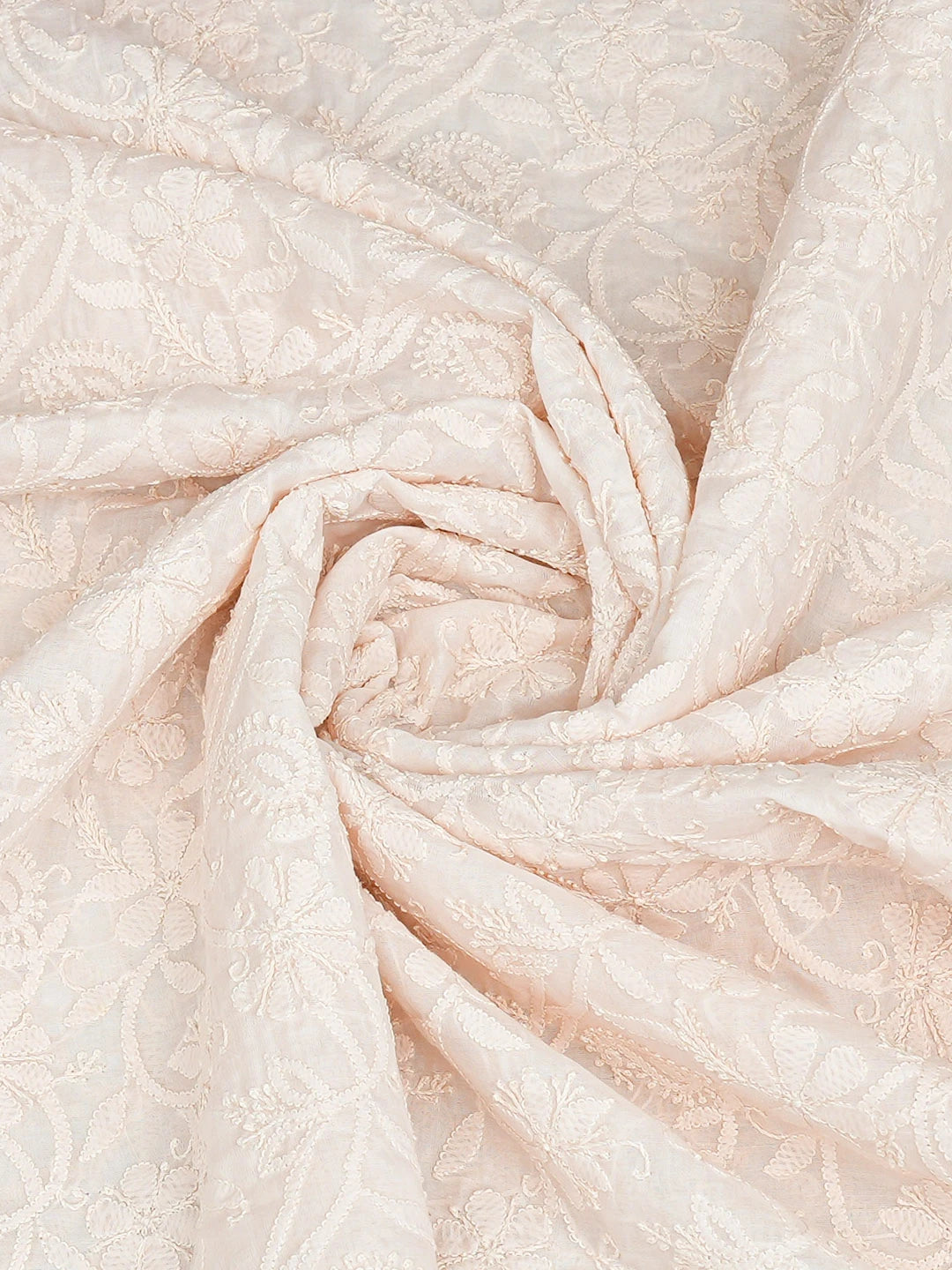 Ada Hand Embroidered Pink Cotton Lucknowi Chikankari Dupatta 01A780003