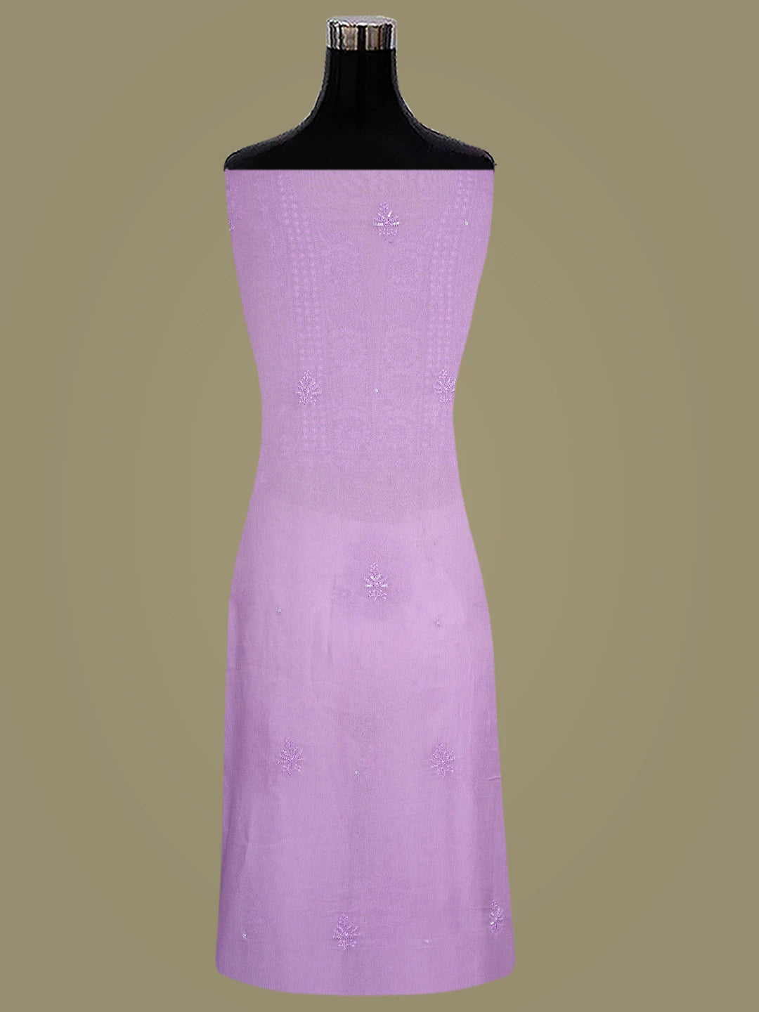 Ada Hand Embroidered Lavender Viscose Georgette Lucknowi Chikankari Unstitched Kurta Dupatta Set With Cutdana Work 01A771714