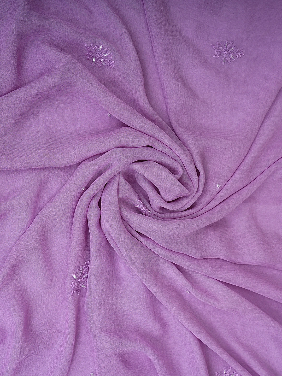 Ada Hand Embroidered Lavender Viscose Georgette Lucknowi Chikankari Unstitched Kurta Dupatta Set With Cutdana Work 01A771714