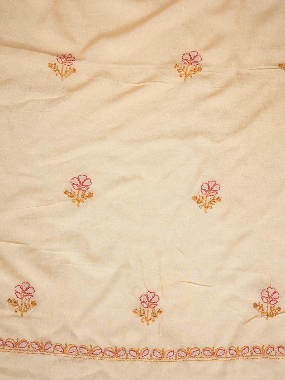Ada Hand Embroidered Fawn Modal Lucknowi Chikankari Unstitched Suit Piece 01A395878