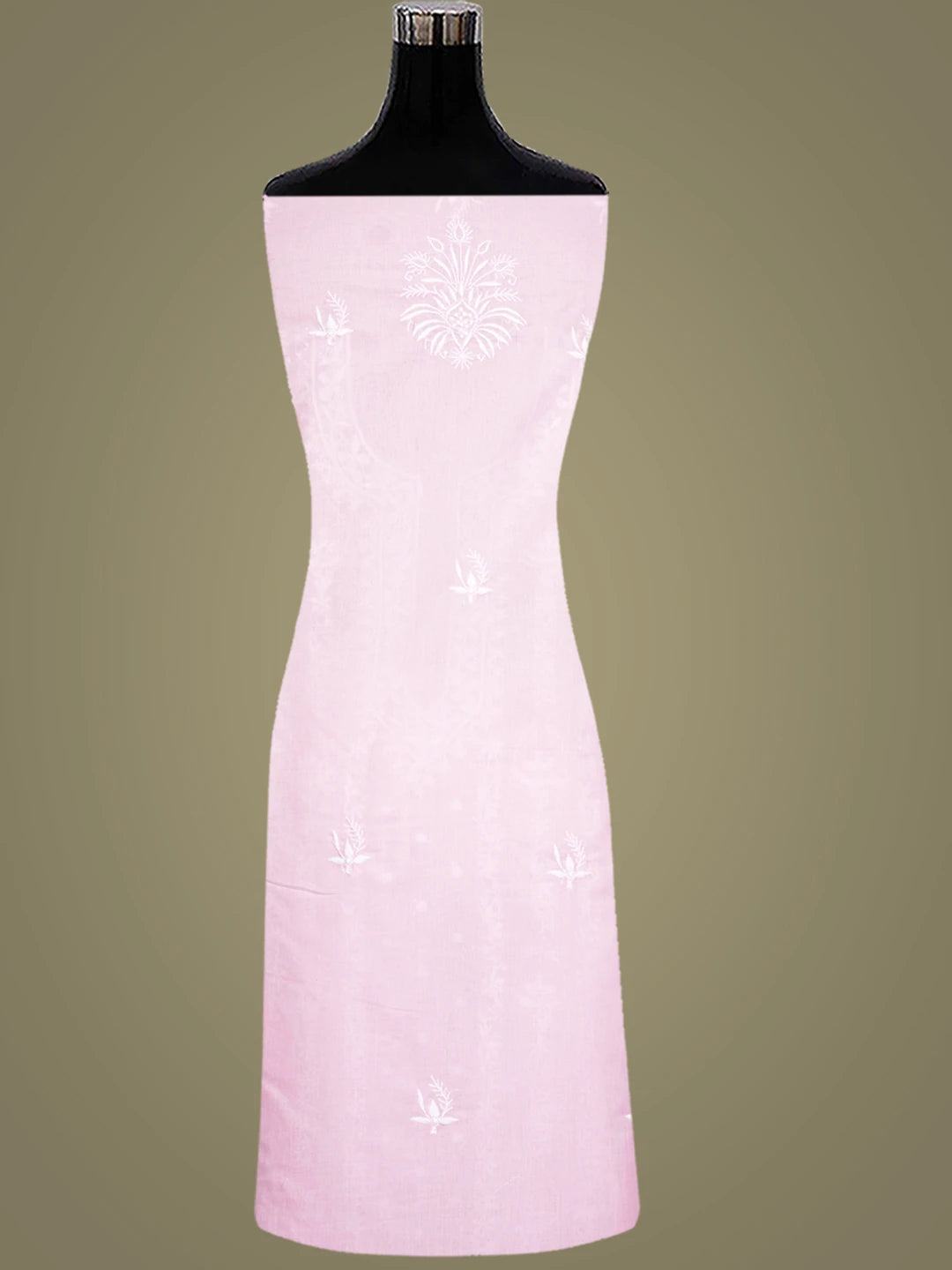 Ada Hand Embroidered Pink Cotton Lucknowi Chikankari Unstitched Suit Piece 01A773512