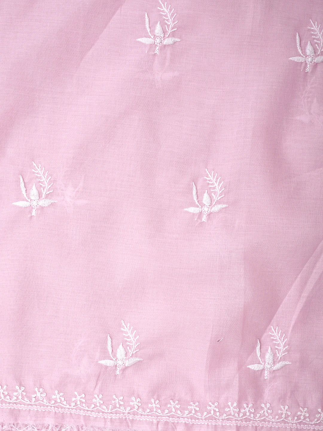 Ada Hand Embroidered Pink Cotton Lucknowi Chikankari Unstitched Suit Piece 01A773512