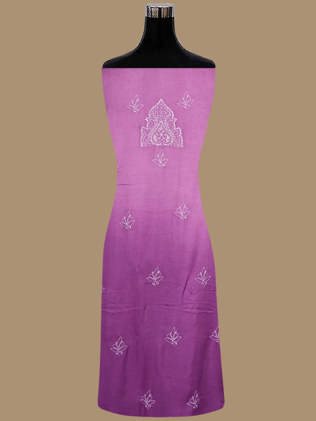 Ada Hand Embroidered Purple Modal Lucknowi Chikankari Unstitched Suit Piece With Muqaish Work 01A853378