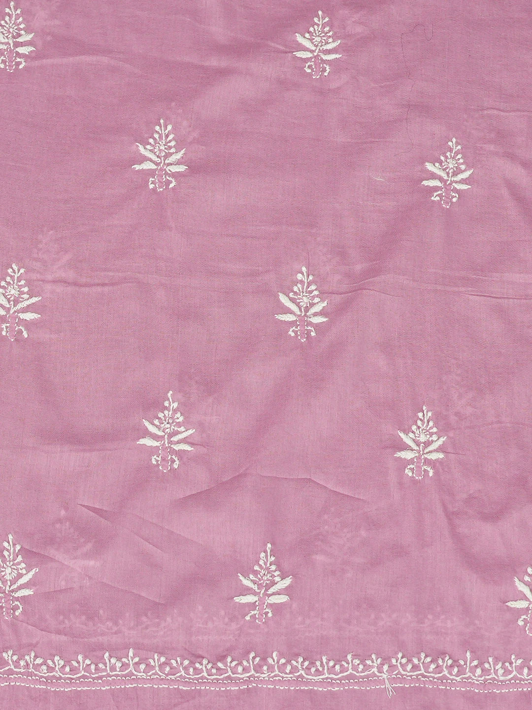 Ada Hand Embroidered Mauve Cotton Lucknowi Chikankari Unstitched Suit Piece 01A687368