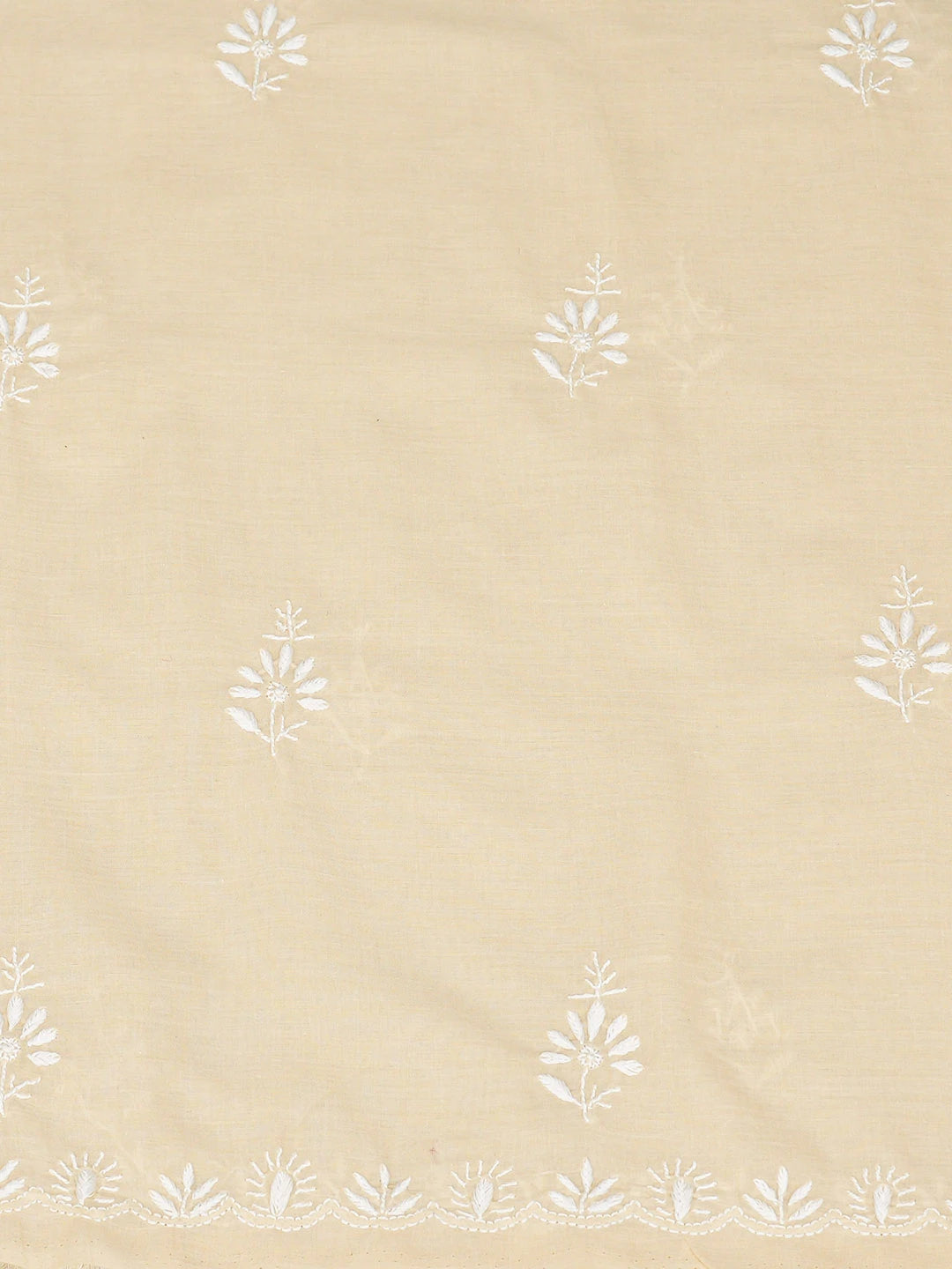 Ada Hand Embroidered Fawn Cotton Lucknowi Chikankari Unstitched Suit Piece 01A762921