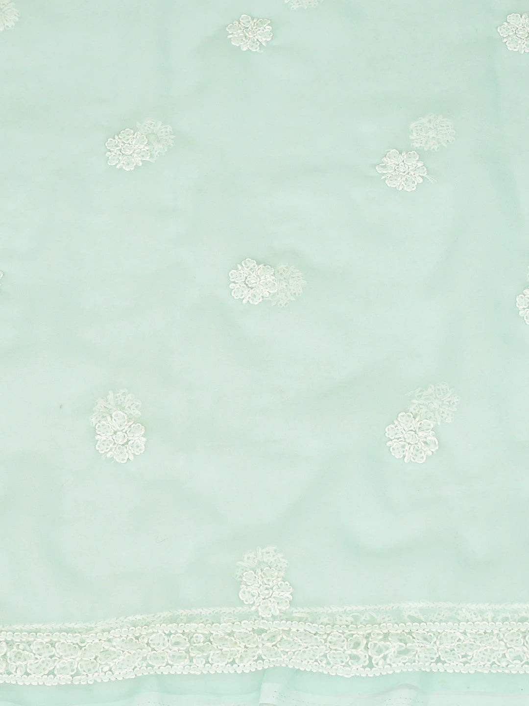 Ada Hand Embroidered Sea Green Georgette Lucknowi Chikankari Unstitched Suit Piece 01A823835