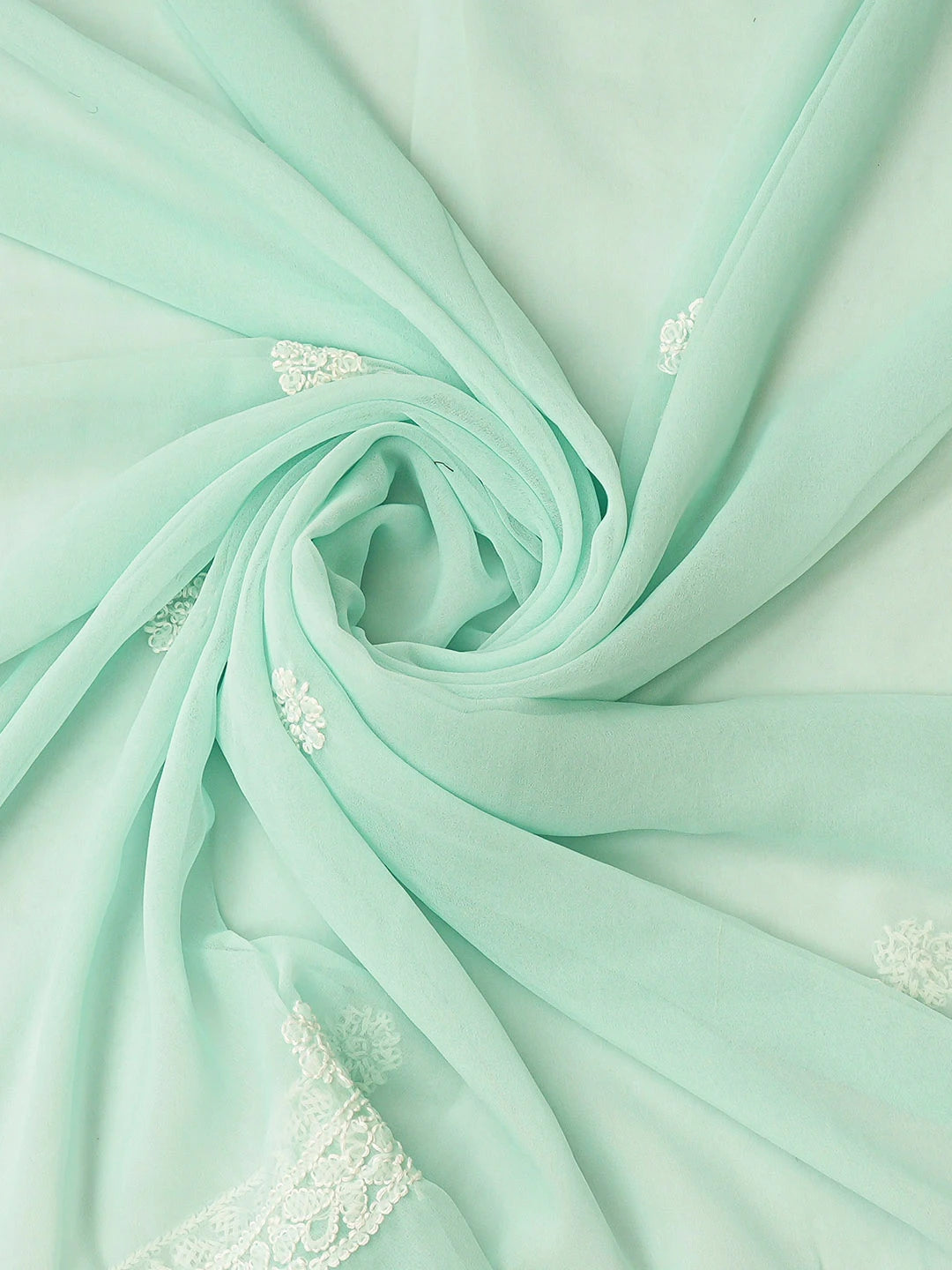 Ada Hand Embroidered Sea Green Georgette Lucknowi Chikankari Unstitched Suit Piece 01A823835