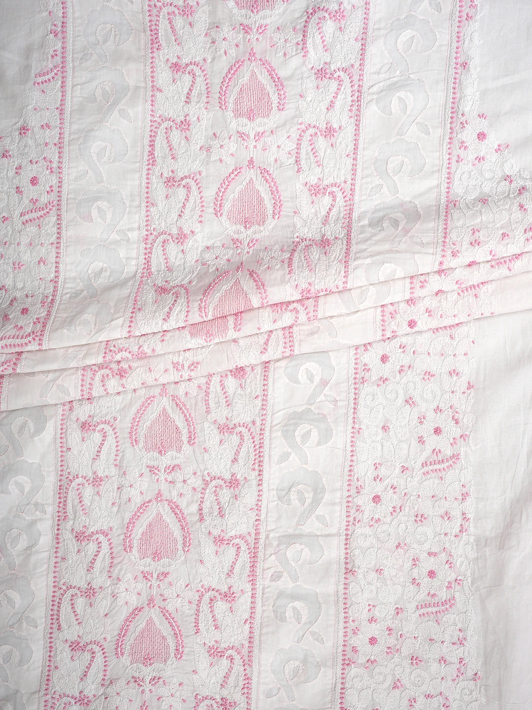 Ada Hand Embroidered White Cotton Lucknowi Chikankari Unstitched Suit Piece 01A723480