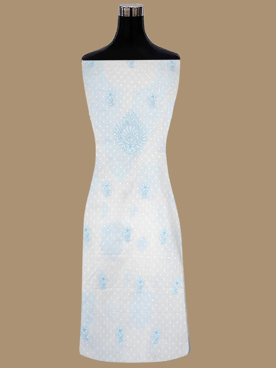 Ada Hand Embroidered White Cotton Lucknowi Chikankari Unstitched Suit Piece 01A836836
