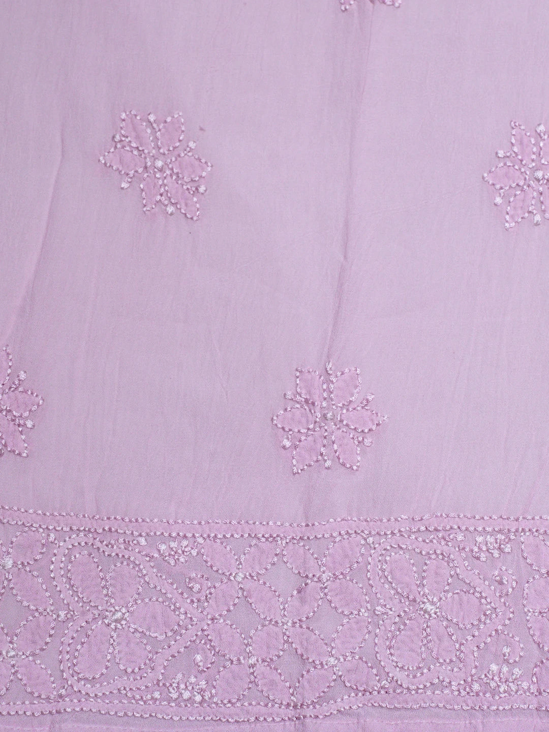 Ada Hand Embroidered Ombre Shade Of Pale Mauve And Ecru Brown Viscose Georgette Lucknowi Chikankari Semi-Stitched Anarkali Kurta Dupatta Set 01A758648
