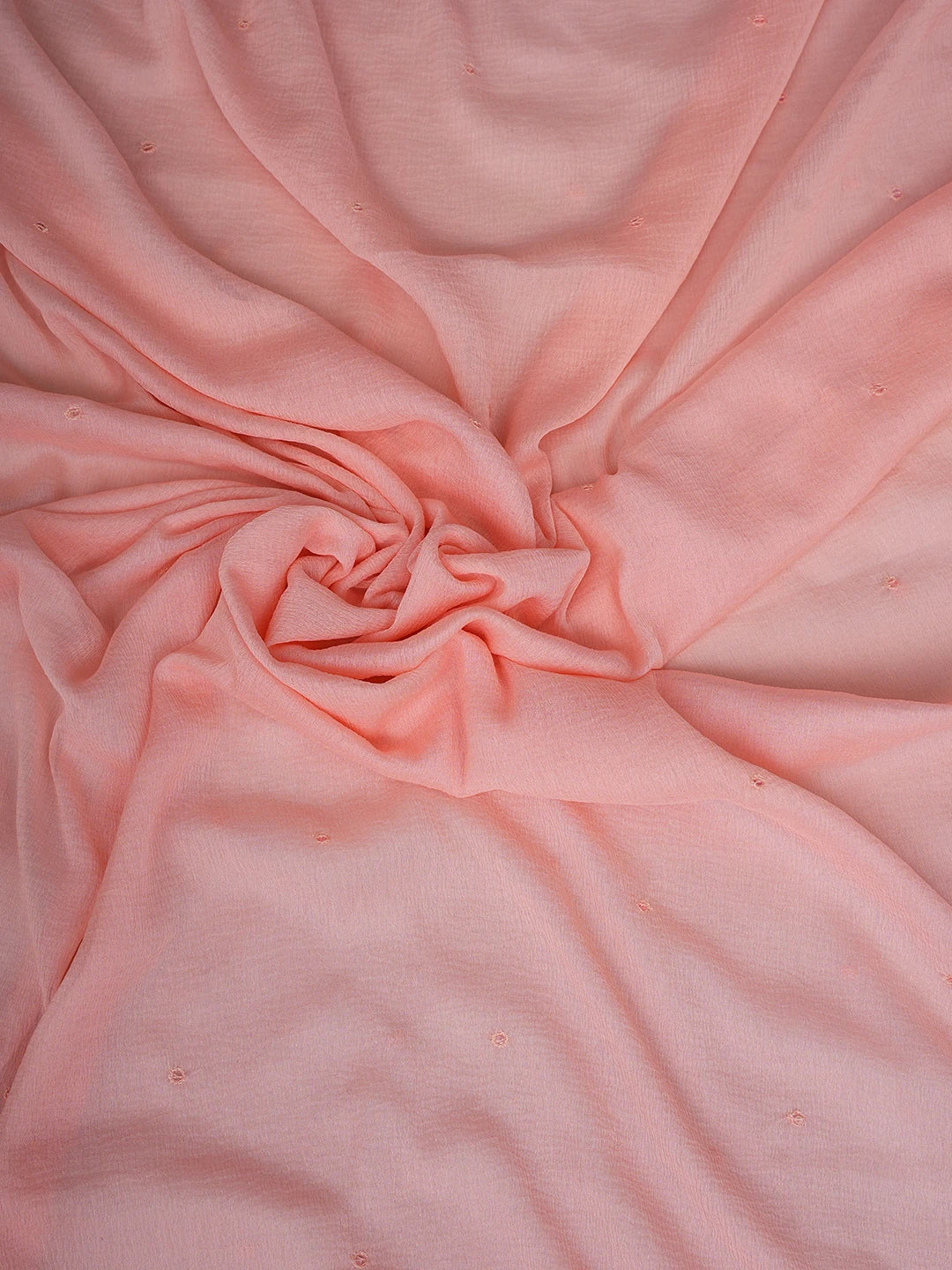 Ada Hand Embroidered Peach Pink Muslin Lucknowi Chikankari Unstitched Suit Piece With Cutdana Work 01A796119