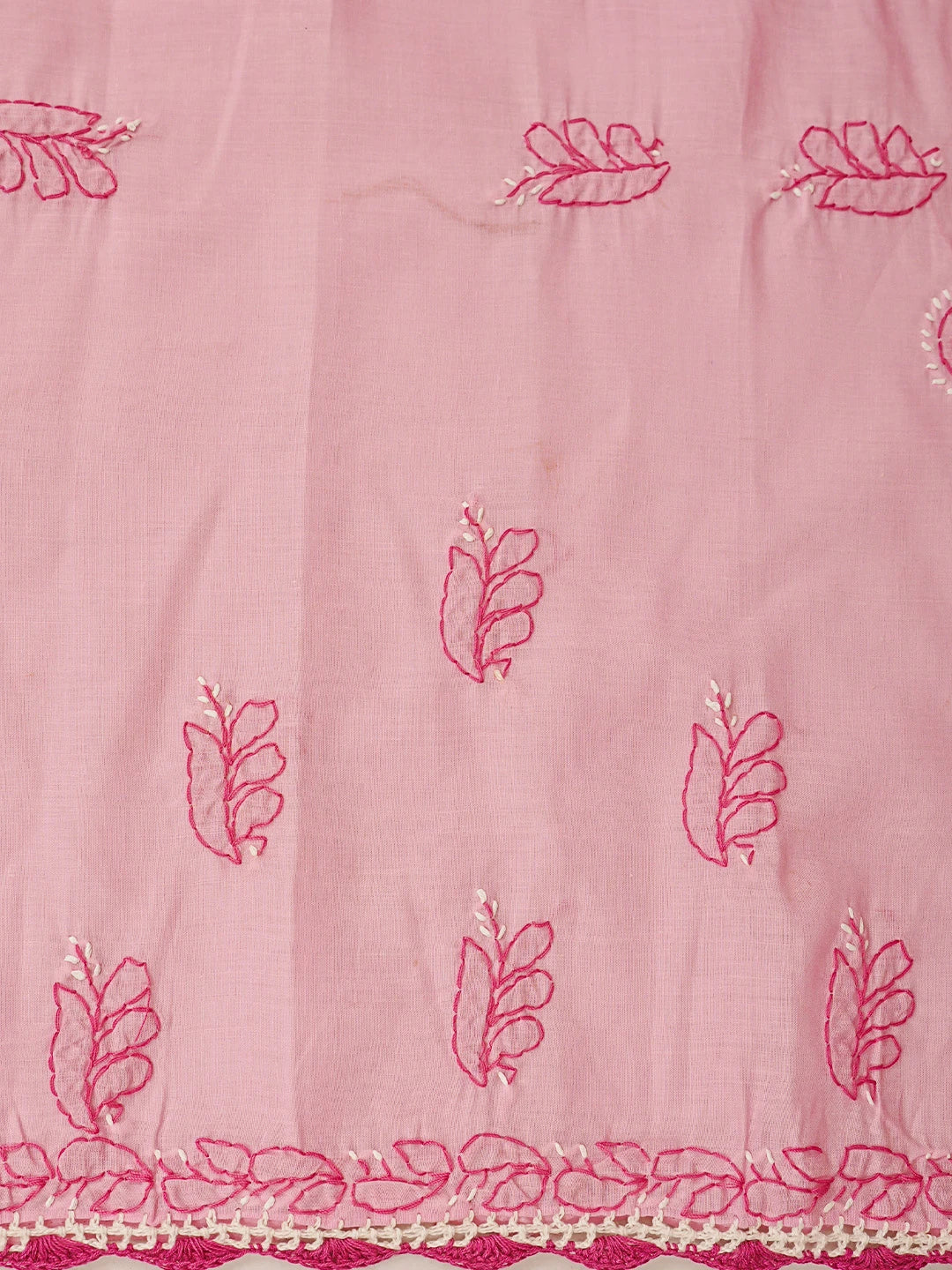 Ada Hand Embroidered Pink Cotton Lucknowi Chikankari Unstitched Suit Piece 01A853030