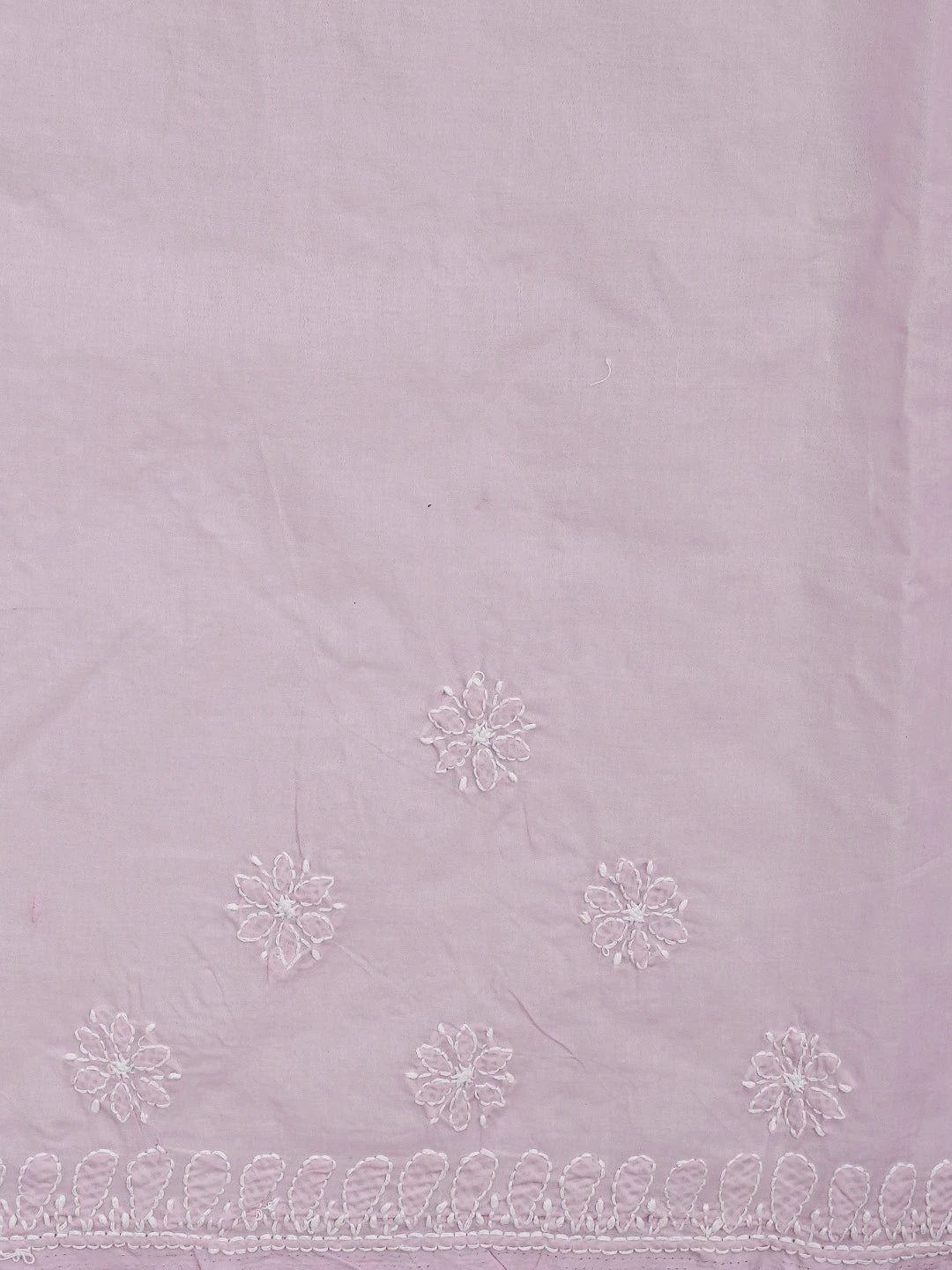 Ada Hand Embroidered Lavender Cotton Lucknowi Chikankari Saree and Blouse 01A838186