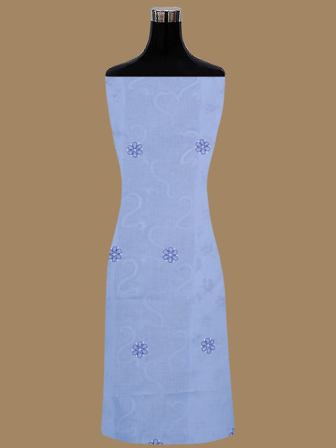 Ada Hand Embroidered White and Mauve Cotton Lucknowi Chikankari Unstitched Suit Piece 01A853059