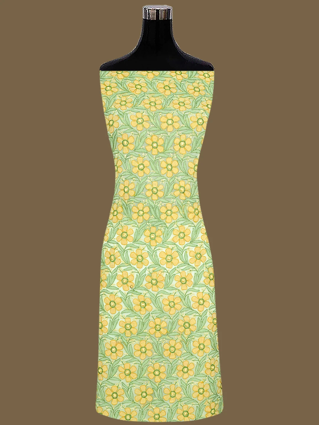 Ada Hand Embroidered Light Green Faux Georgette Lucknowi Chikankari Unstitched Suit Piece 01A779934