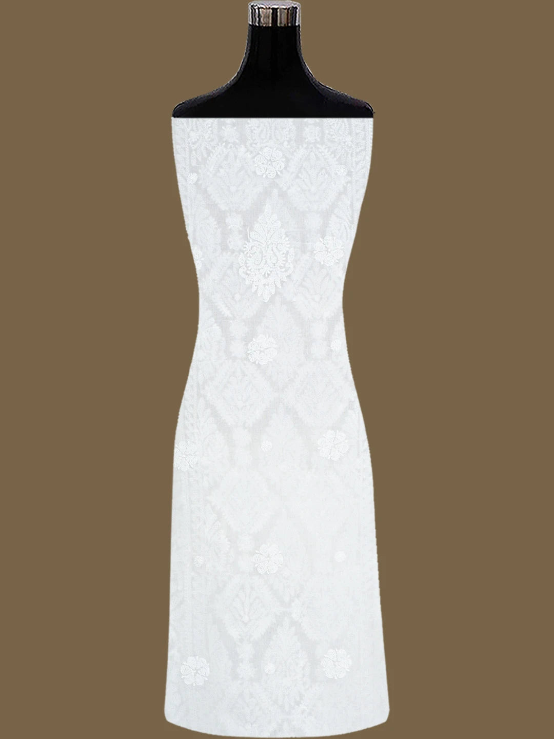Ada Hand Embroidered White Cotton Lucknowi Chikankari Unstitched Suit Piece 01A847542