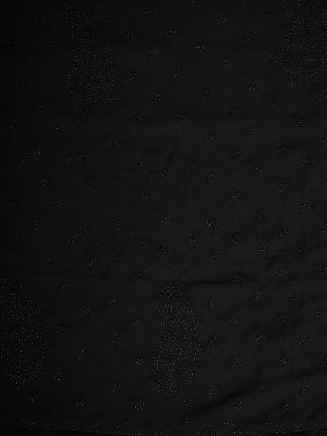 Ada Hand Embroidered Black Georgette Lucknowi Chikankari Saree With Blouse 01A853741