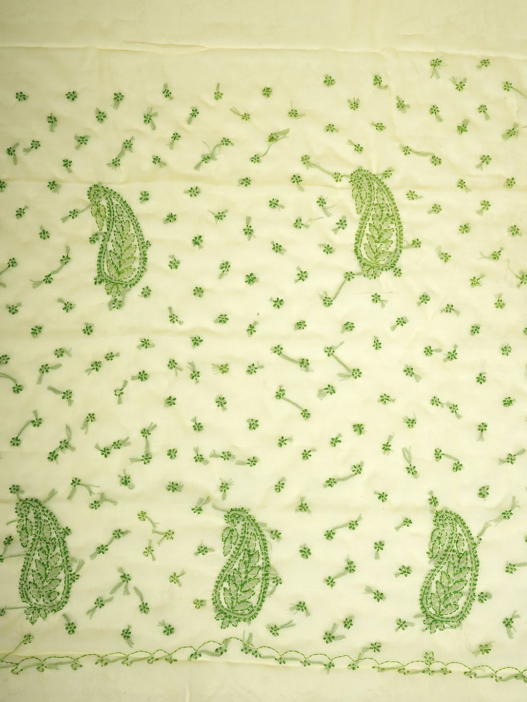 Ada Hand Embroidered Lemon Georgette Lucknowi Chikankari Saree With Blouse 01A853748