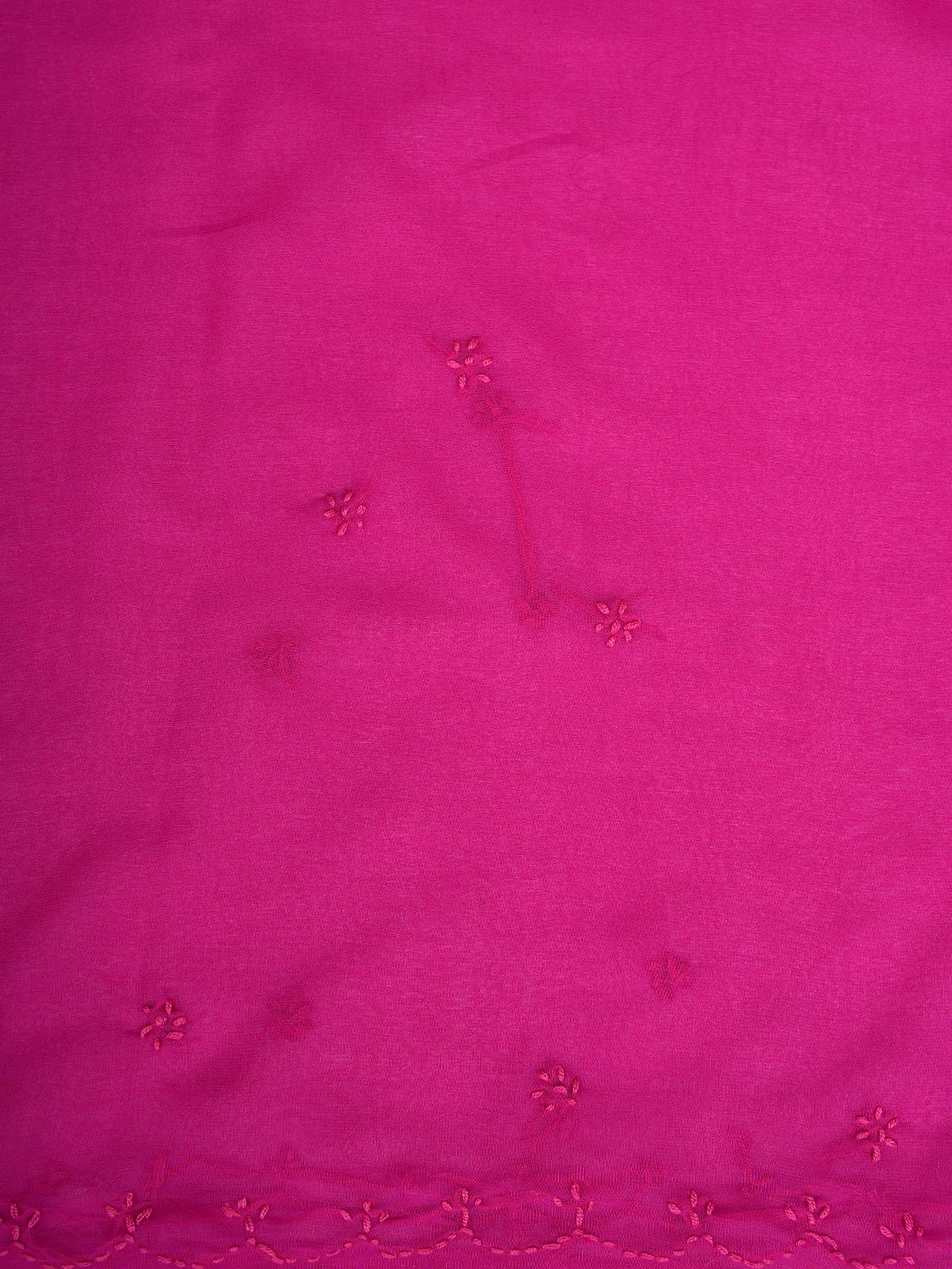 Ada Hand Embroidered Magenta Georgette Lucknowi Chikankari Saree With Blouse 01A853737
