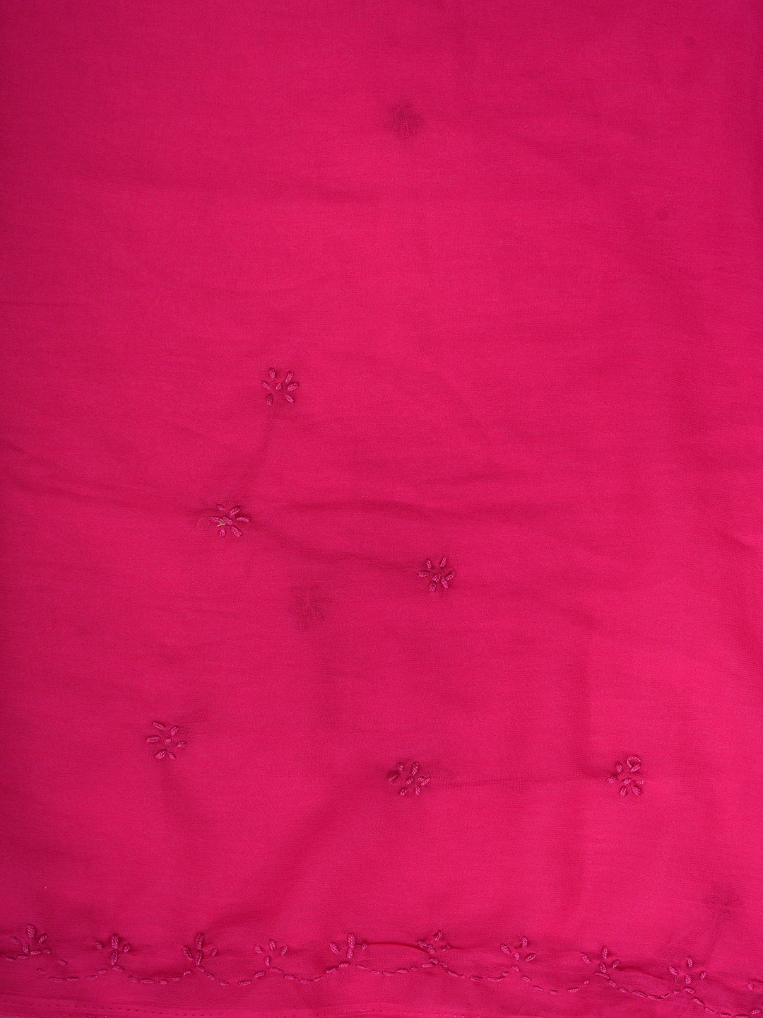 Ada Hand Embroidered Red Georgette Lucknowi Chikankari Saree With Blouse 01A853722