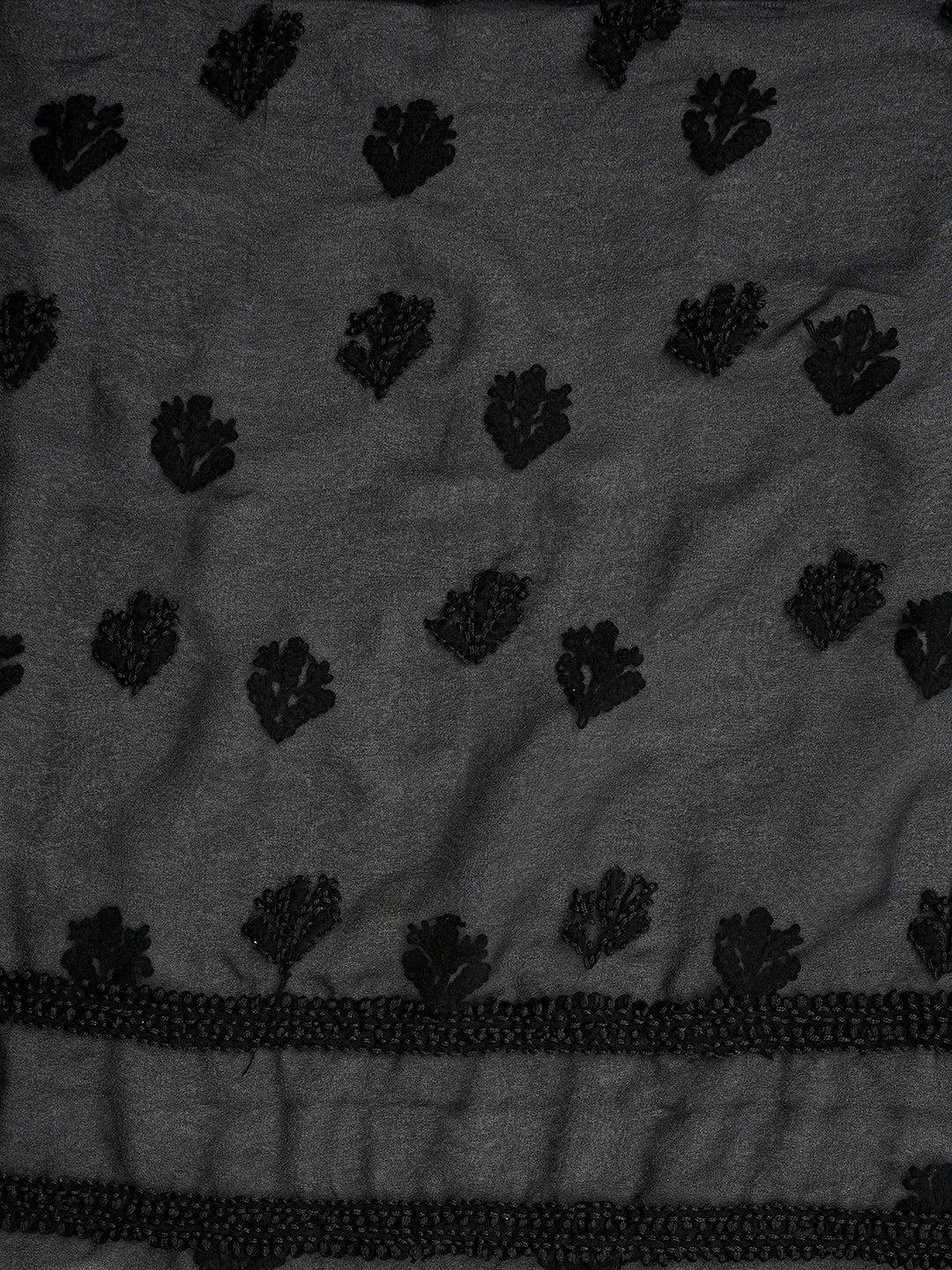 Ada Hand Embroidered Black Georgette Lucknowi Chikankari Unstitched Suit Piece 01A823782
