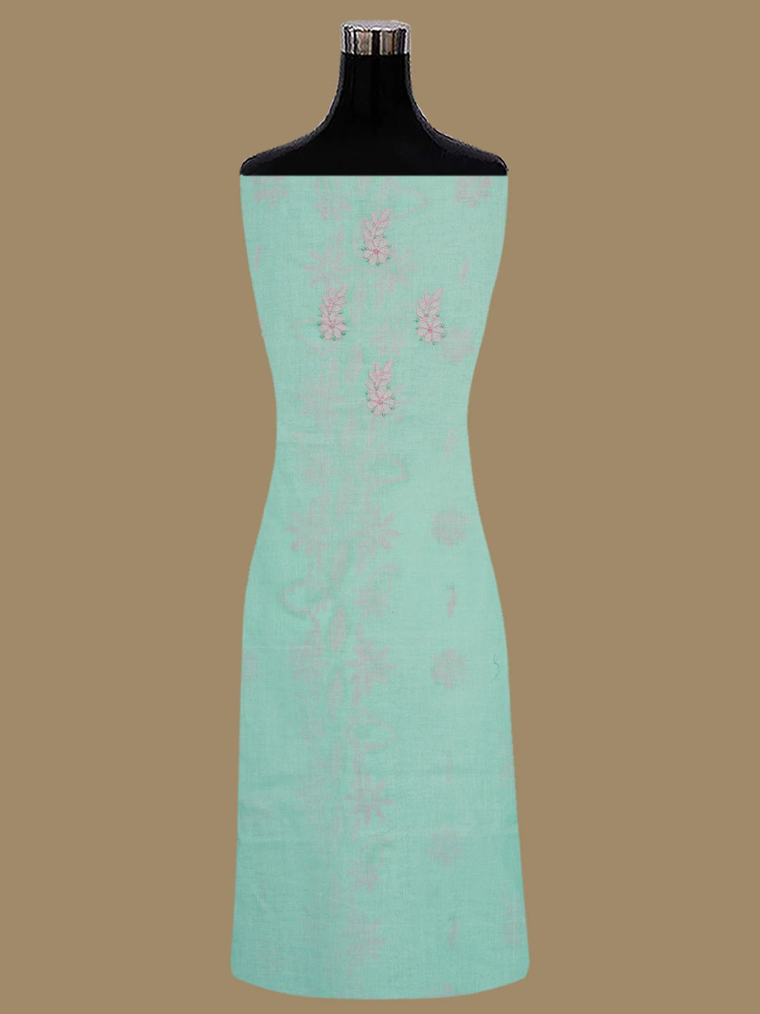 Ada Hand Embroidered Sea Green Cotton Lucknowi Chikankari Unstitched Suit Set 01A821837