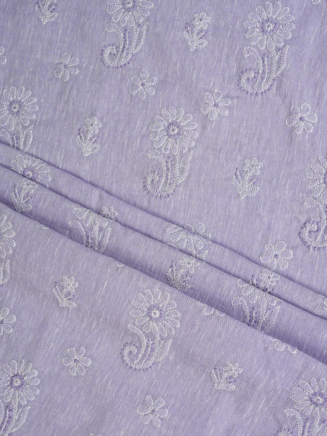 Ada Hand Embroidered Mauve Linen Lucknowi Chikankari Unstitched Suit Set 01A836605