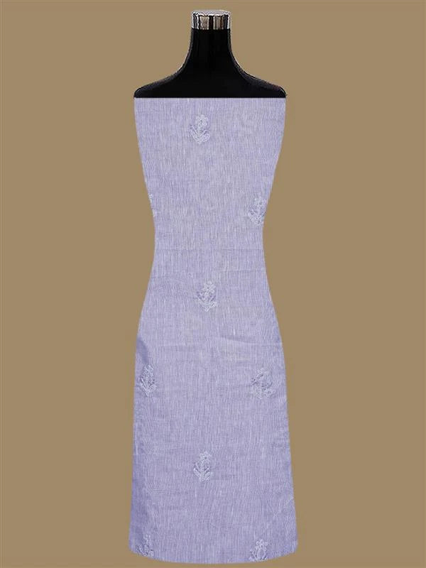 Ada Hand Embroidered Mauve Linen Lucknowi Chikankari Unstitched Suit Set 01A836605