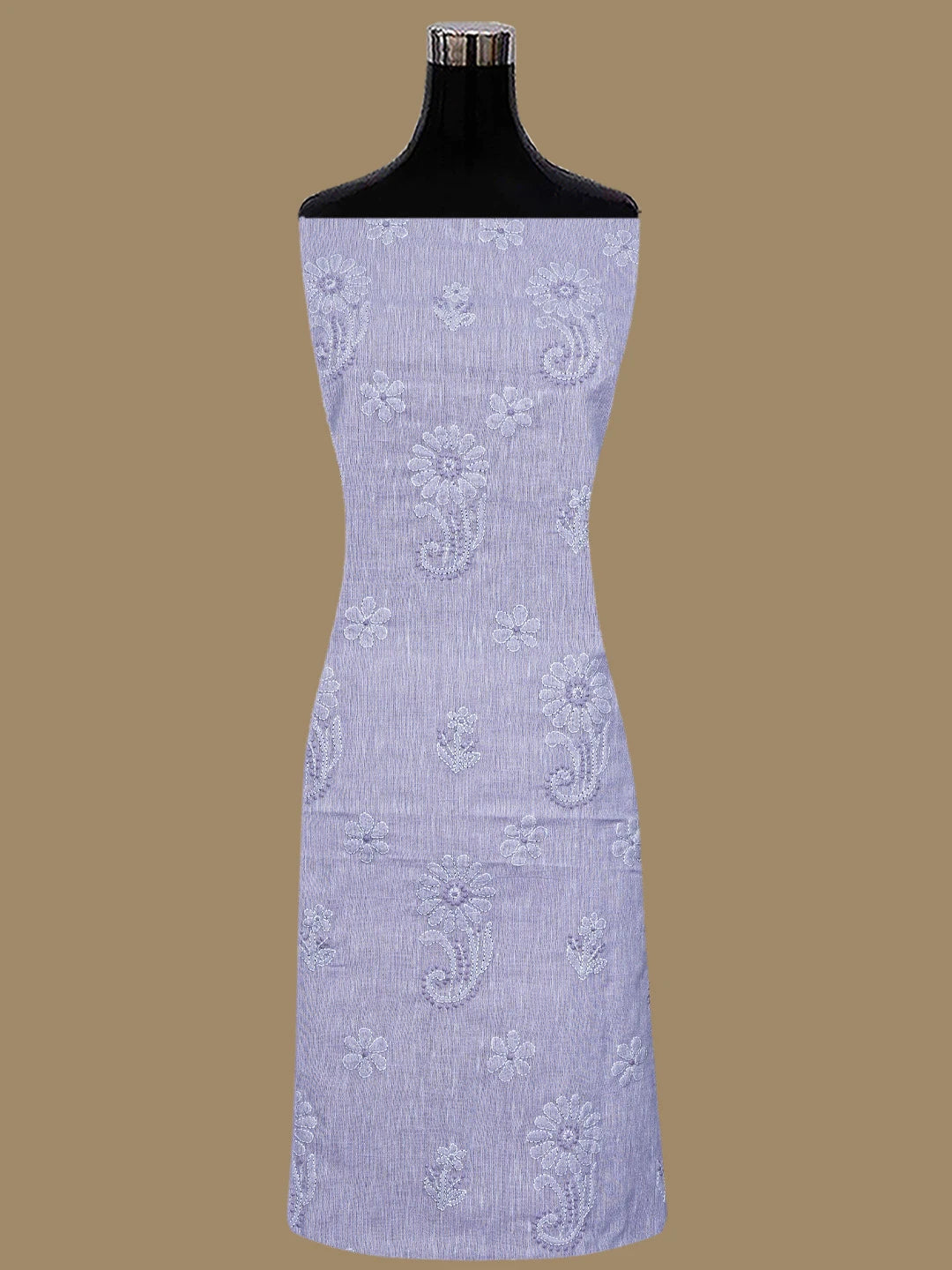 Ada Hand Embroidered Mauve Linen Lucknowi Chikankari Unstitched Suit Set 01A836605
