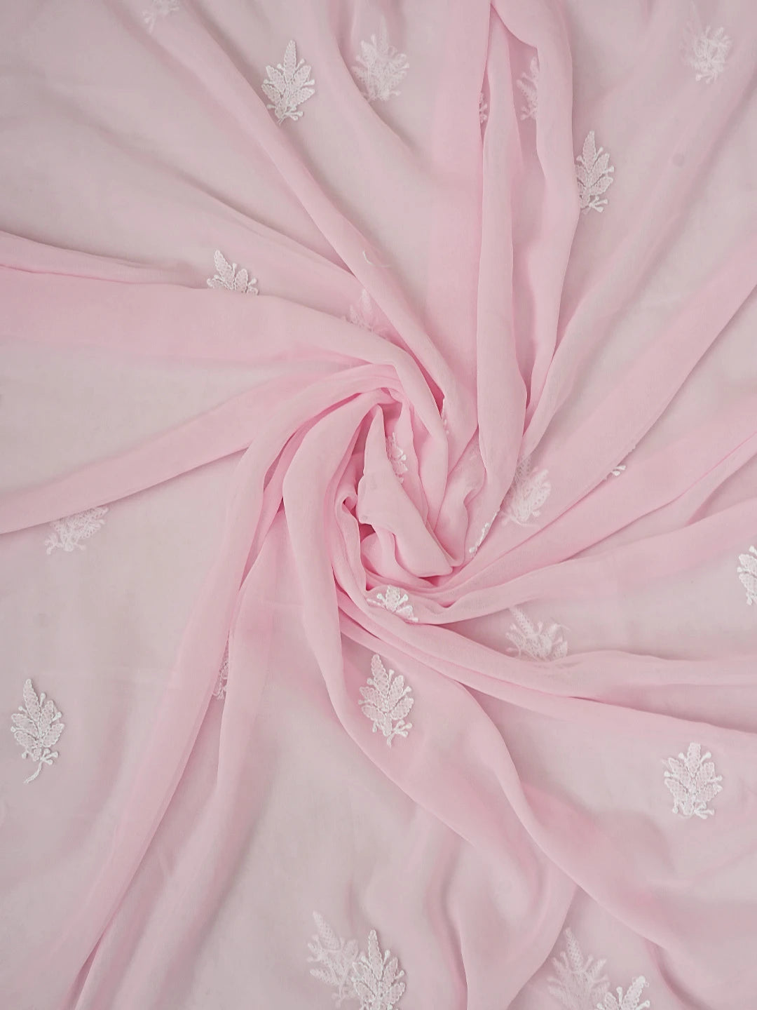 Ada Hand Embroidered Baby Pink Georgette Lucknowi Chikankari Unstitched Suit Piece 01A843417