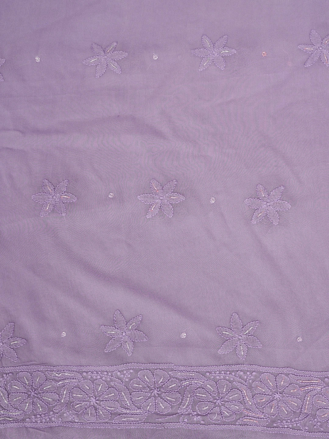 Ada Hand Embroidered Mauve Viscose Georgette Lucknowi Chikankari Unstitched Kurta Dupatta Set With Cutdana Work 01A815291