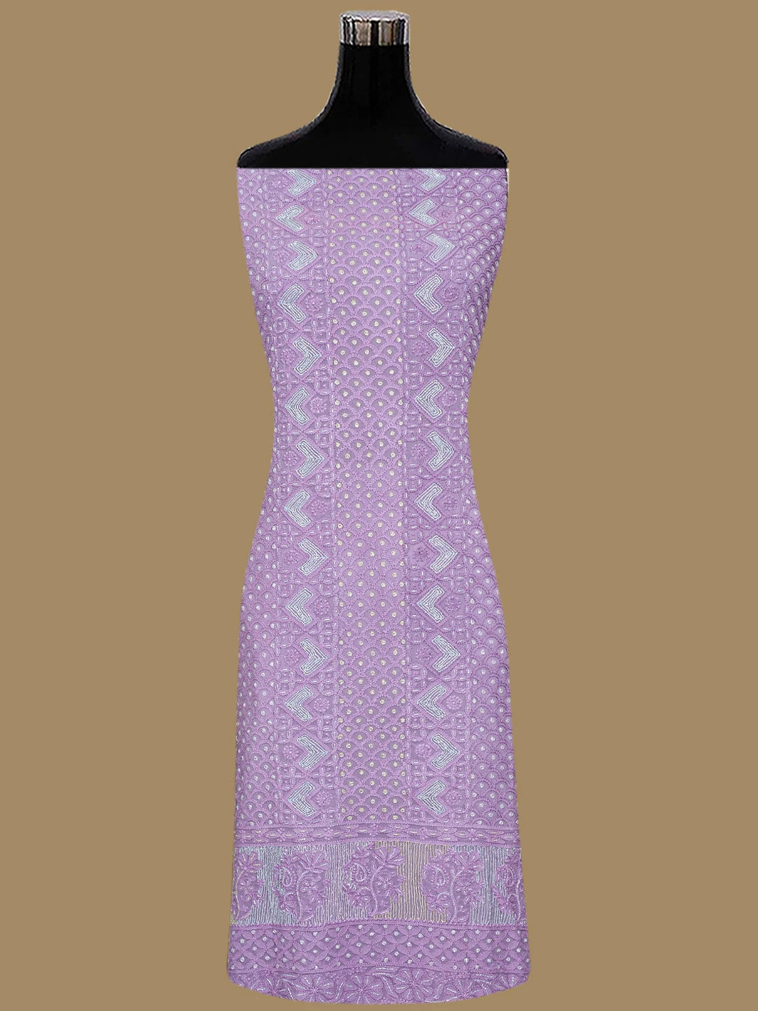 Ada Hand Embroidered Mauve Viscose Georgette Lucknowi Chikankari Unstitched Kurta Dupatta Set With Cutdana Work 01A815291