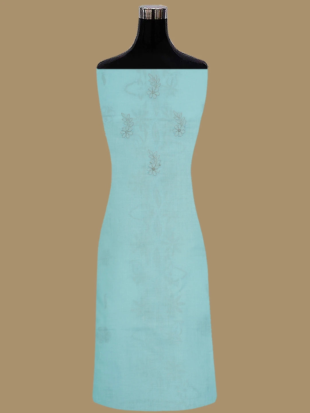 Ada Hand Embroidered Blue Cotton Lucknowi Chikankari Unstitched Suit Set 01A821815