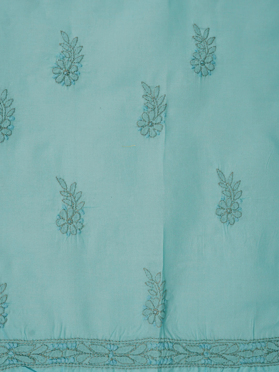 Ada Hand Embroidered Blue Cotton Lucknowi Chikankari Unstitched Suit Set 01A821815