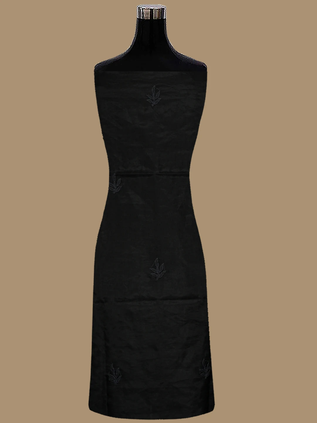 Ada Hand Embroidered Black Organza Lucknowi Chikankari Unstitched Kurta Dupatta Set 01A121874
