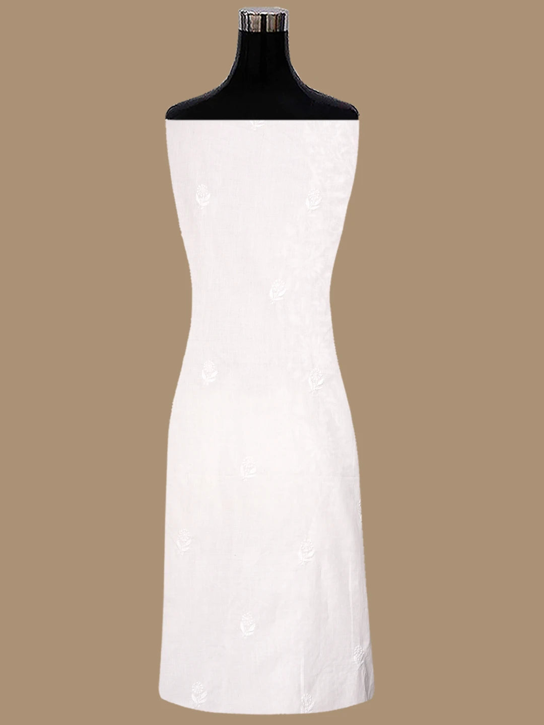 Ada Hand Embroidered White Cotton Lucknowi Chikankari Unstitched Kurta Dupatta Set 01A728810