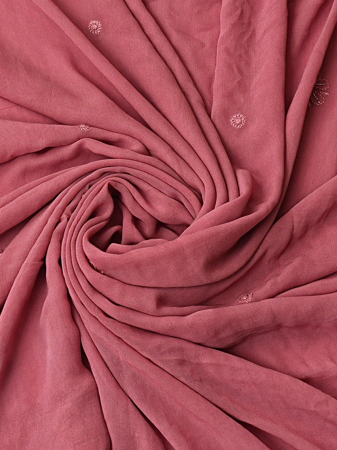 Ada Hand Embroidered Onion Pink Viscose Georgette Lucknowi Chikankari Unstitched Kurta Dupatta Set With Cutdana Work 01A809958