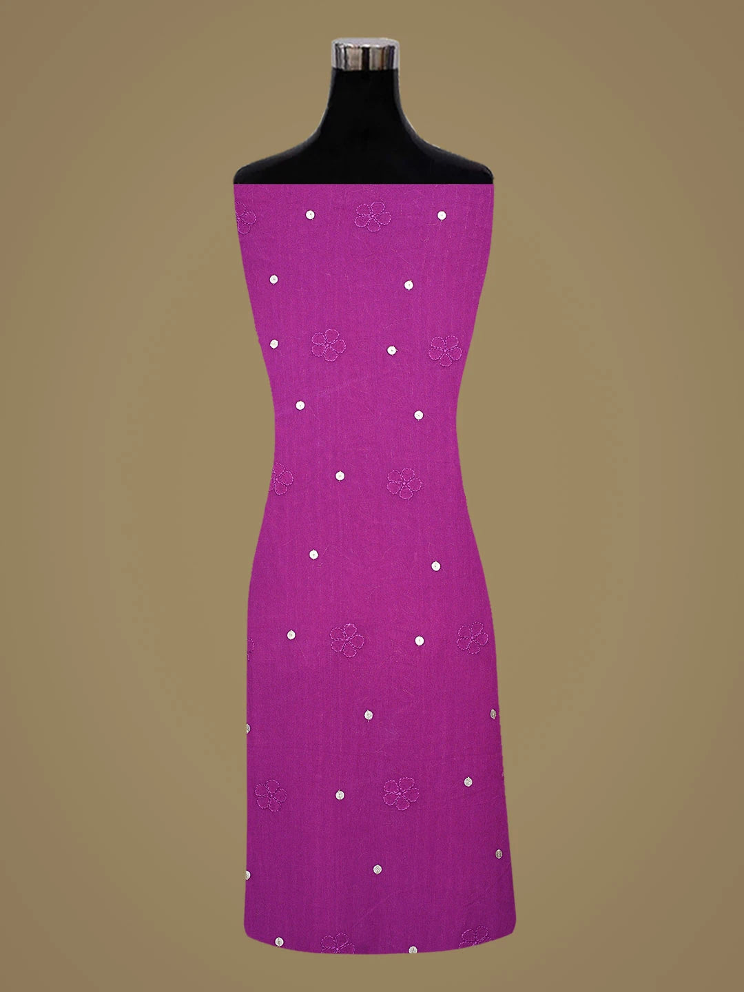Ada Hand Embroidered Magenta Viscose Georgette Lucknowi Chikankari Unstitched Kurta Dupatta Set With Gotapatti Work 01A802016