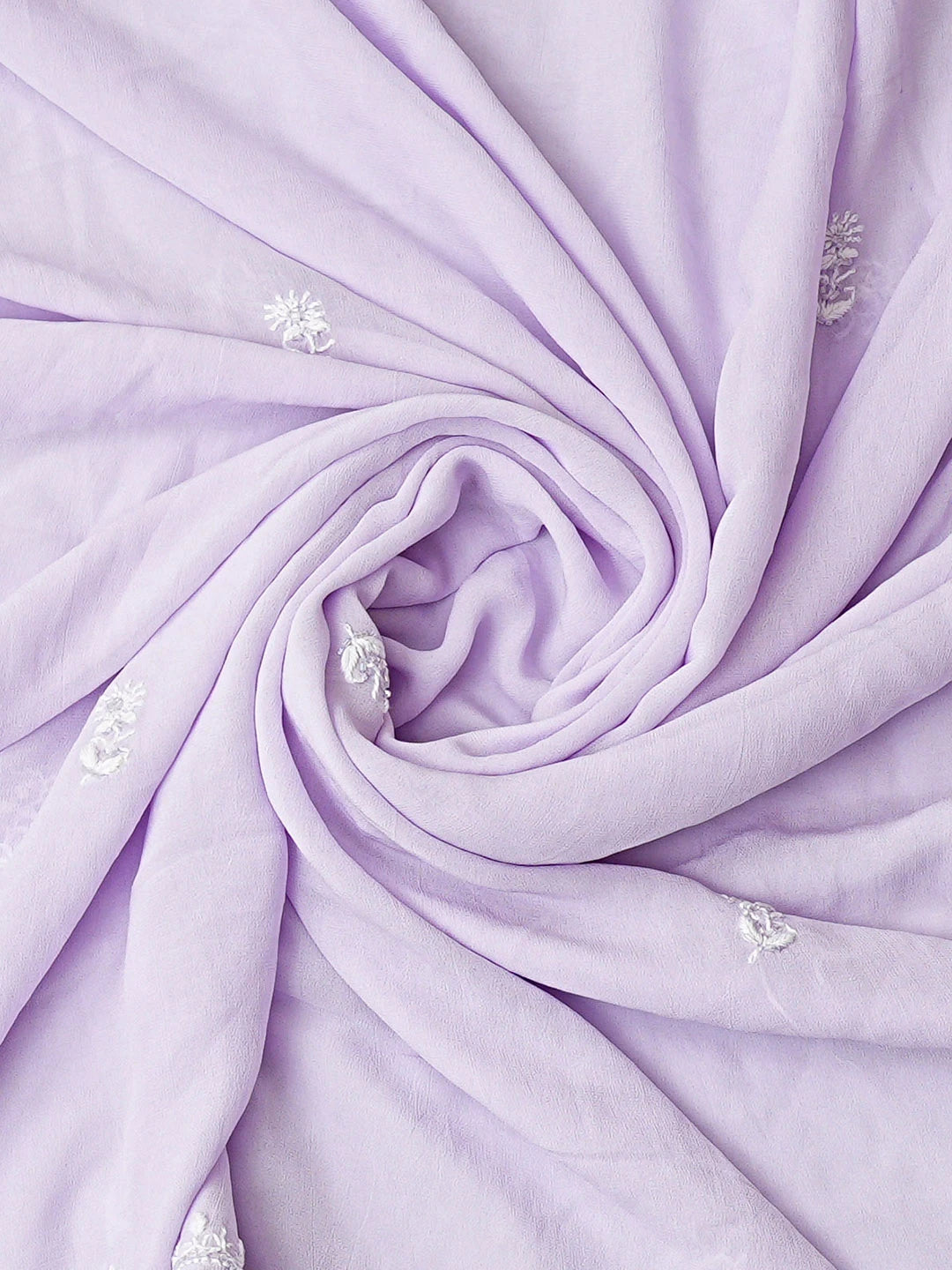 Ada Hand Embroidered Lavender Viscose Georgette Lucknowi Chikankari Unstitched Kurta Dupatta Set With Cutdana Work 01A817629