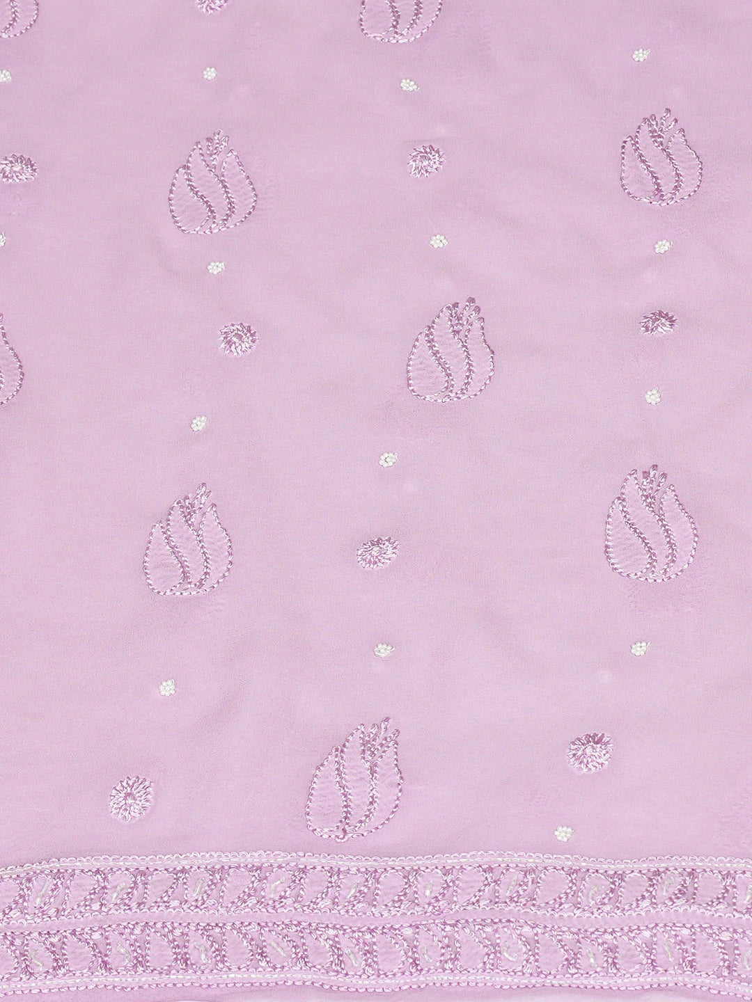 Ada Hand Embroidered Lavender Viscose Georgette Lucknowi Chikankari Unstitched Kurta Dupatta Set With Cutdana Work 01A802076