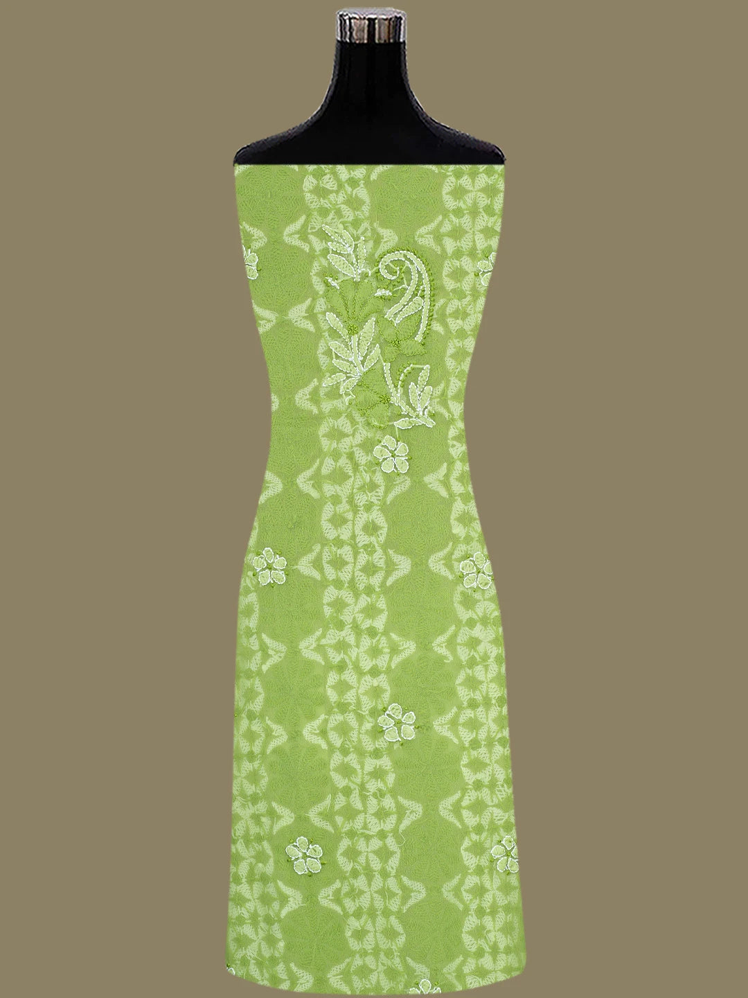 Ada Hand Embroidered Lime Green Georgette Lucknowi Chikankari Unstitched Suit Piece 01A169584
