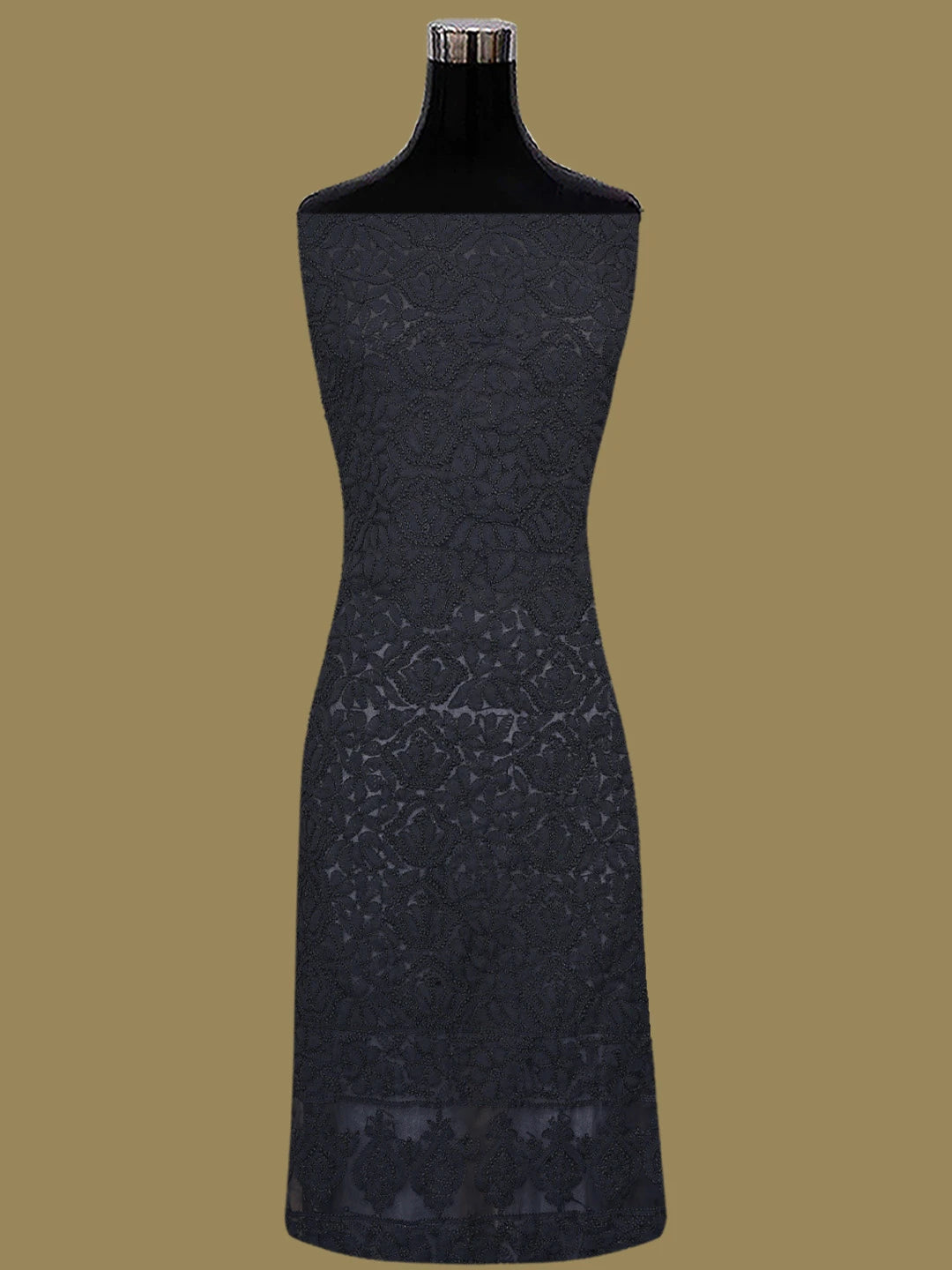 Ada Hand Embroidered Black Georgette Lucknowi Chikankari Unstitched Suit Piece 01A387191