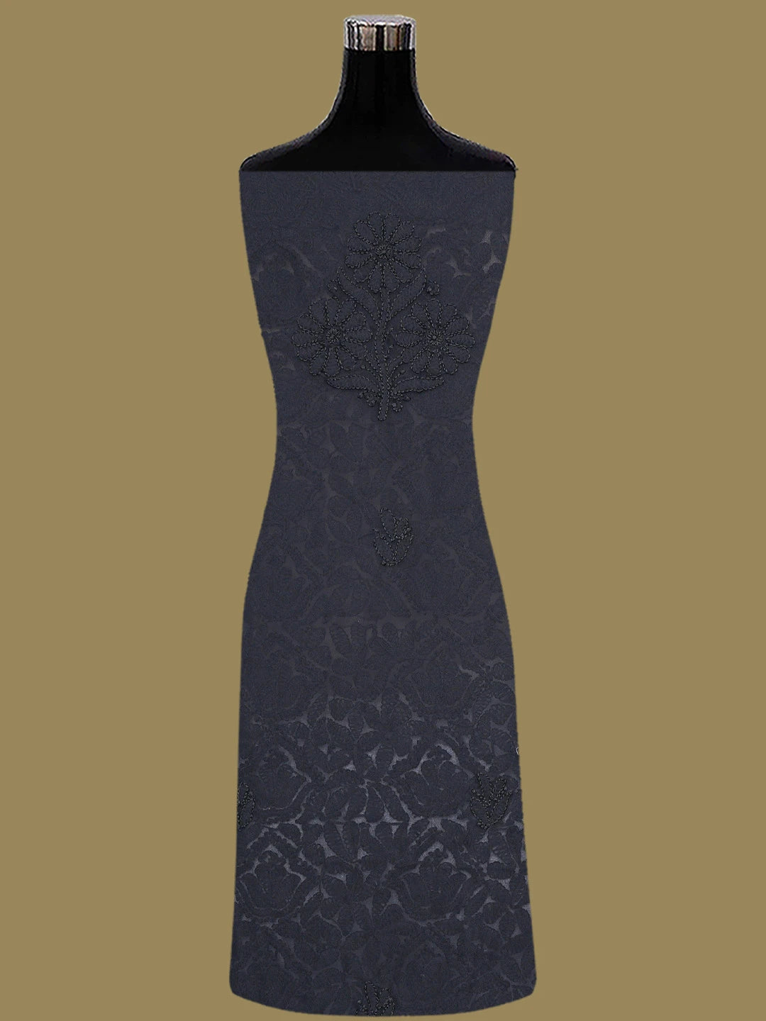 Ada Hand Embroidered Black Georgette Lucknowi Chikankari Unstitched Suit Piece 01A387191