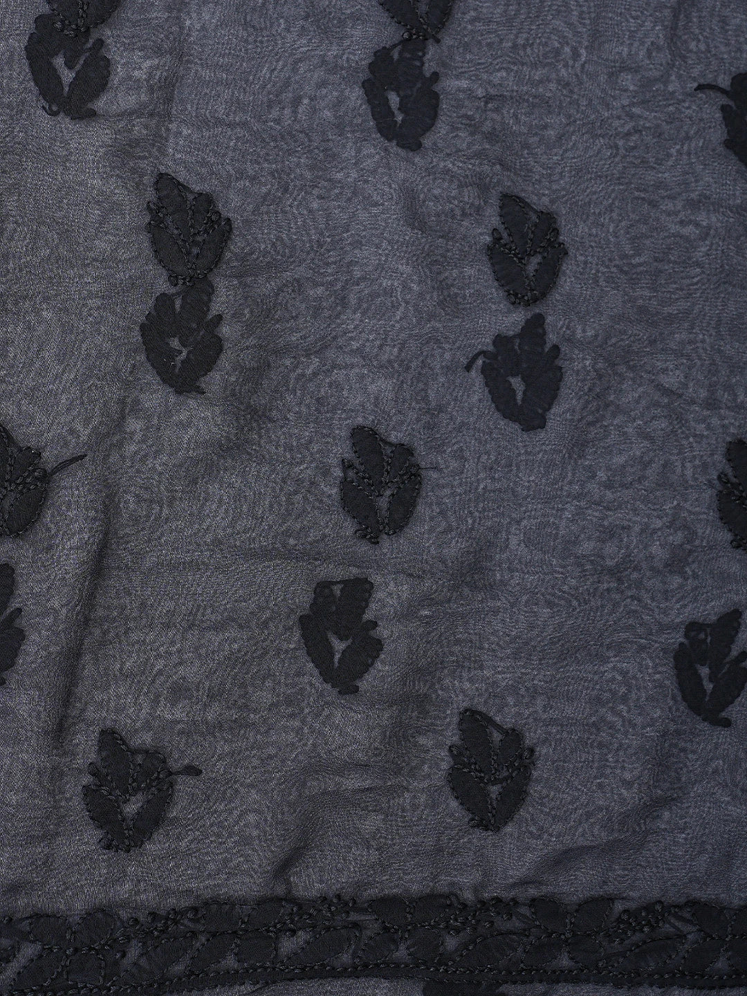 Ada Hand Embroidered Black Georgette Lucknowi Chikankari Unstitched Suit Piece 01A387191