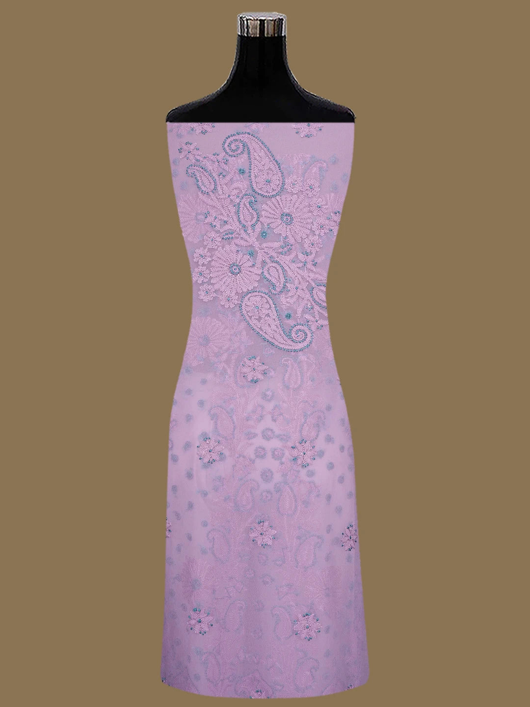 Ada Hand Embroidered Puce Pink Faux Georgette Lucknowi Chikankari Unstitched Suit Piece 01A624336