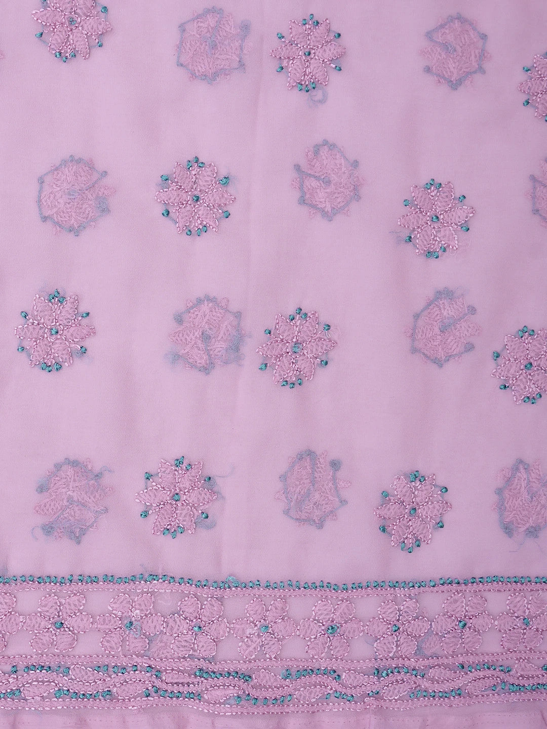 Ada Hand Embroidered Puce Pink Faux Georgette Lucknowi Chikankari Unstitched Suit Piece 01A624336
