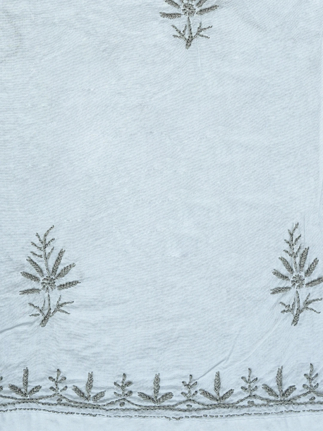 Ada Hand Embroidered White Cotton Lucknowi Chikankari Semi-stitched Kurta Dupatta Set 01A757053
